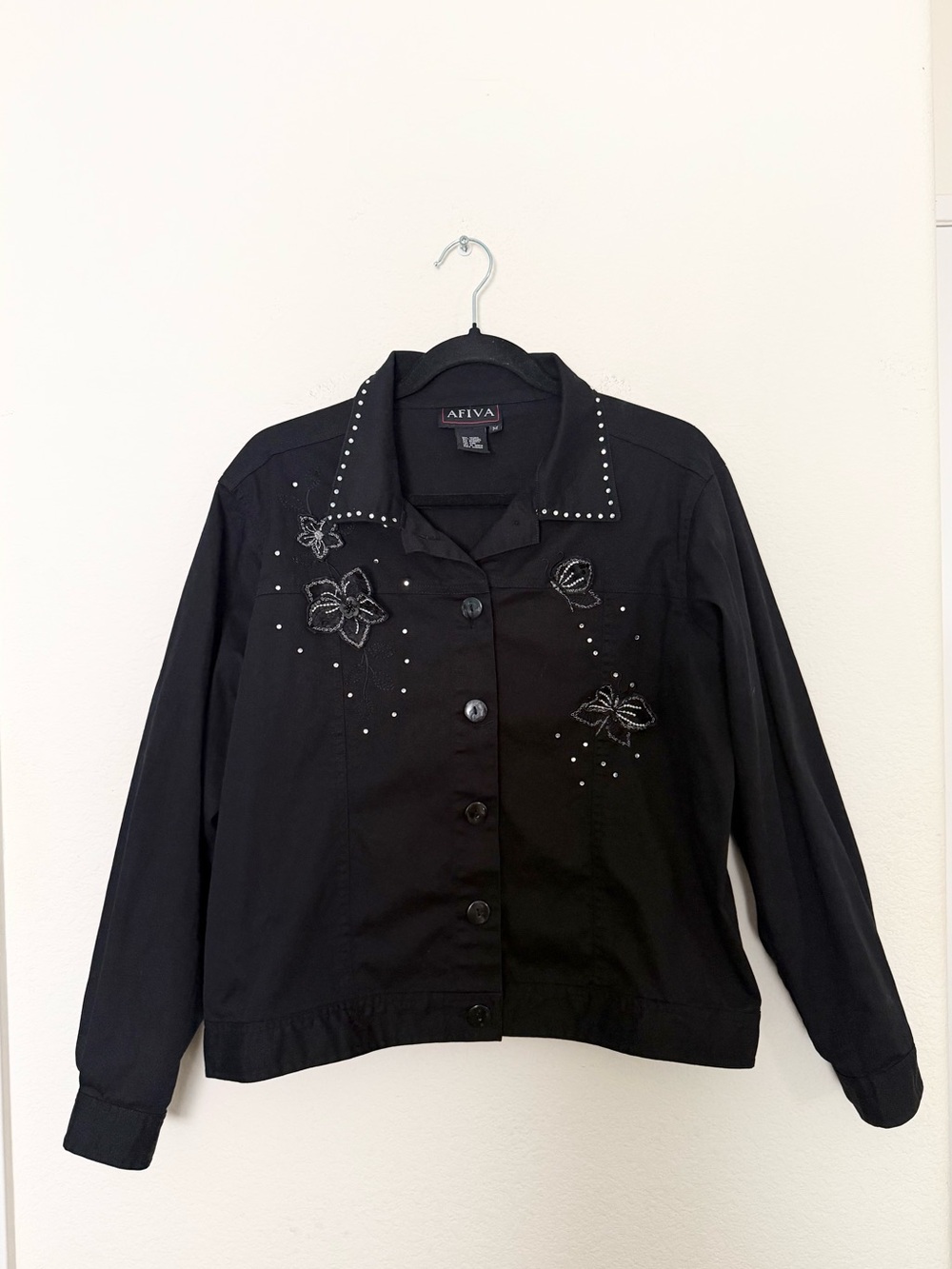 🦋vintage butterfly floral rhinestone jacket